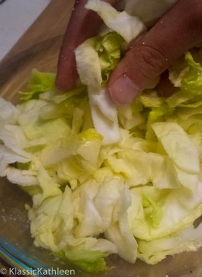 You have to massage the cabbage with salt first.